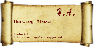 Herczog Alexa névjegykártya